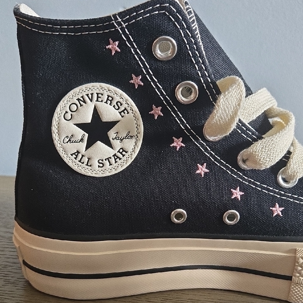 Converse Black and White High-Top Sneakers - Picture 5 of 9